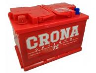 Аккумулятор автомобильный CRONA 75Ah 600A пп