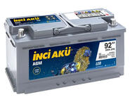 Аккумулятор автомобильный INCI AKU AGM 92R 850 А обр. пол. 92 Ач (L5 092 085 013)